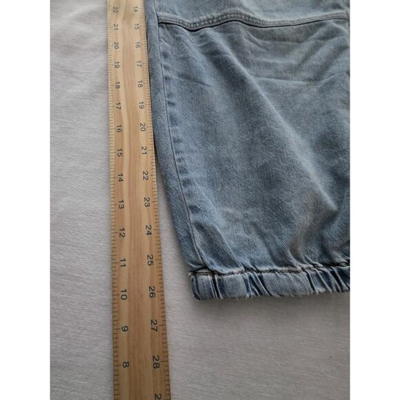 American Eagle Denim Jogger High Rise Light Denim Jeans Size 18 Plus Cargo NEW - Picture 3 of 14